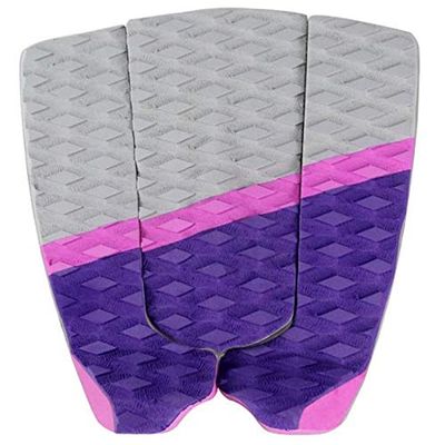 Kqcibz Surfboard Traction Pad - 3 Piece Surf Board & Skimboard Stomp Foot Pad - Maximum Kick Tail Deck Grip for Surfing