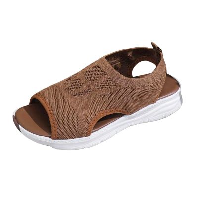 NineFit Basics summer sandals for women 2024, Women's Breathable Orthopedic Sandals Comfortable Walking Tennis Shoes Sandals Dressy Summer Arch Support Wide Fit Sandals, 02-brown