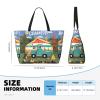 SDEGTHO MDATT Happy Camper Beach Bags for Women, Large Beach Tote Bags Beach Bag with Zipper Swim Pool Bag view 4