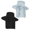 2Pack Sun Hats for Men Women Fishing Hat UPF 50+ Breathable Wide Brim Bucket Hats Summer UV Protection Safari Hat with Neck Flap Black/Light Grey view 1