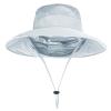 2Pack Sun Hats for Men Women Fishing Hat UPF 50+ Breathable Wide Brim Bucket Hats Summer UV Protection Safari Hat with Neck Flap Black/Light Grey view 2