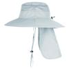 2Pack Sun Hats for Men Women Fishing Hat UPF 50+ Breathable Wide Brim Bucket Hats Summer UV Protection Safari Hat with Neck Flap Black/Light Grey view 3