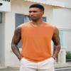 EKLENTSON Men's Tank Shirts Moisture Wicking Sleeveless Shirts Quick Dry Tank Top Gym Muscle Tee Lightweight Orange 2XL view 2