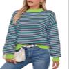 Alsol Lamesa Women's 2026 Fall Winter Mock Neck Long Sleeve Cute Heart Pattern Loose Knit Pullover Sweaters view 1