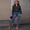 Gleeivy Womens Button Down Shirt Long Sleeve Black Button Up Shirt Women Classic Fit Solid Cotton Work Office Black 3XL view 4