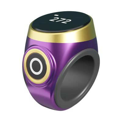 ljhnba Electronic Counters Lightweight Finger Counter Rings Counter ABS Conveniently Monitor Day Counts & Prayer Alerts Digital Finger Counter with Alarm Electronic Counter Portable Digital, Purple