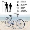 BALINGE 26 Inch Beach Cruiser Bike for Men, Easy Installation,City Hybrid Bike Single Speed Steel Frame Commuter Bike for Women Men Senior, Light Blue view 4