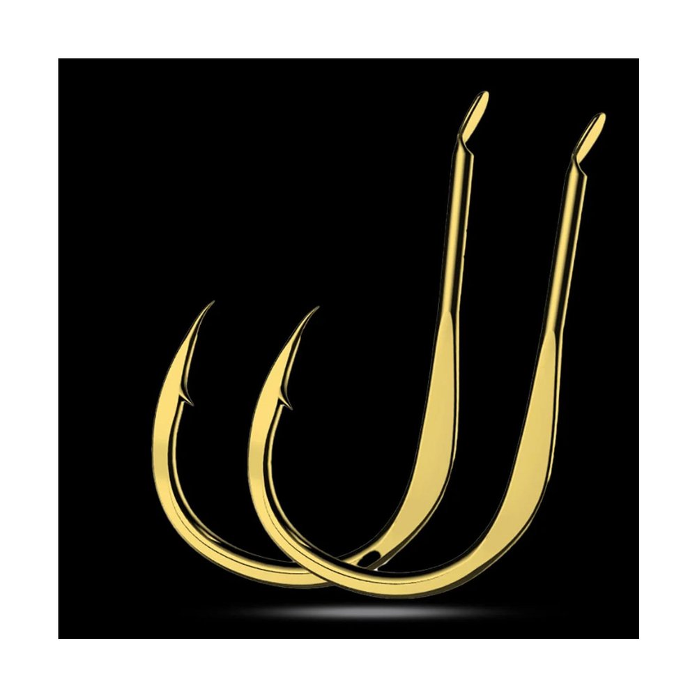Fish Hooks  20 Pack Fishing Hooks High Carbon Steel Golden Single Fishhooks Jig Barbed Hook Carp for Sea Fishing Accessorie