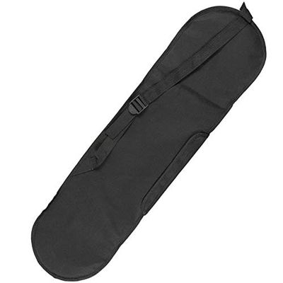 Kqcibz Travel Carry Bag Deck Protection Outdoor Zipper Skateboard Backpack Handle Adjustable Strap Shoulder Double Rocker, Black