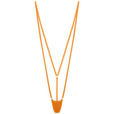 Moily Sexy Women One-Piece Sling Shot Micro Bikini Halter Thong Teddy Bodysuit Swimwear Orange One Size