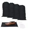 GONGKANGYUAN 4 Pack Shoe Bags for Travel Flannel Single Shoe Pouch with Drawstring for Men Women Travel Protecting Storing Shoes view 1