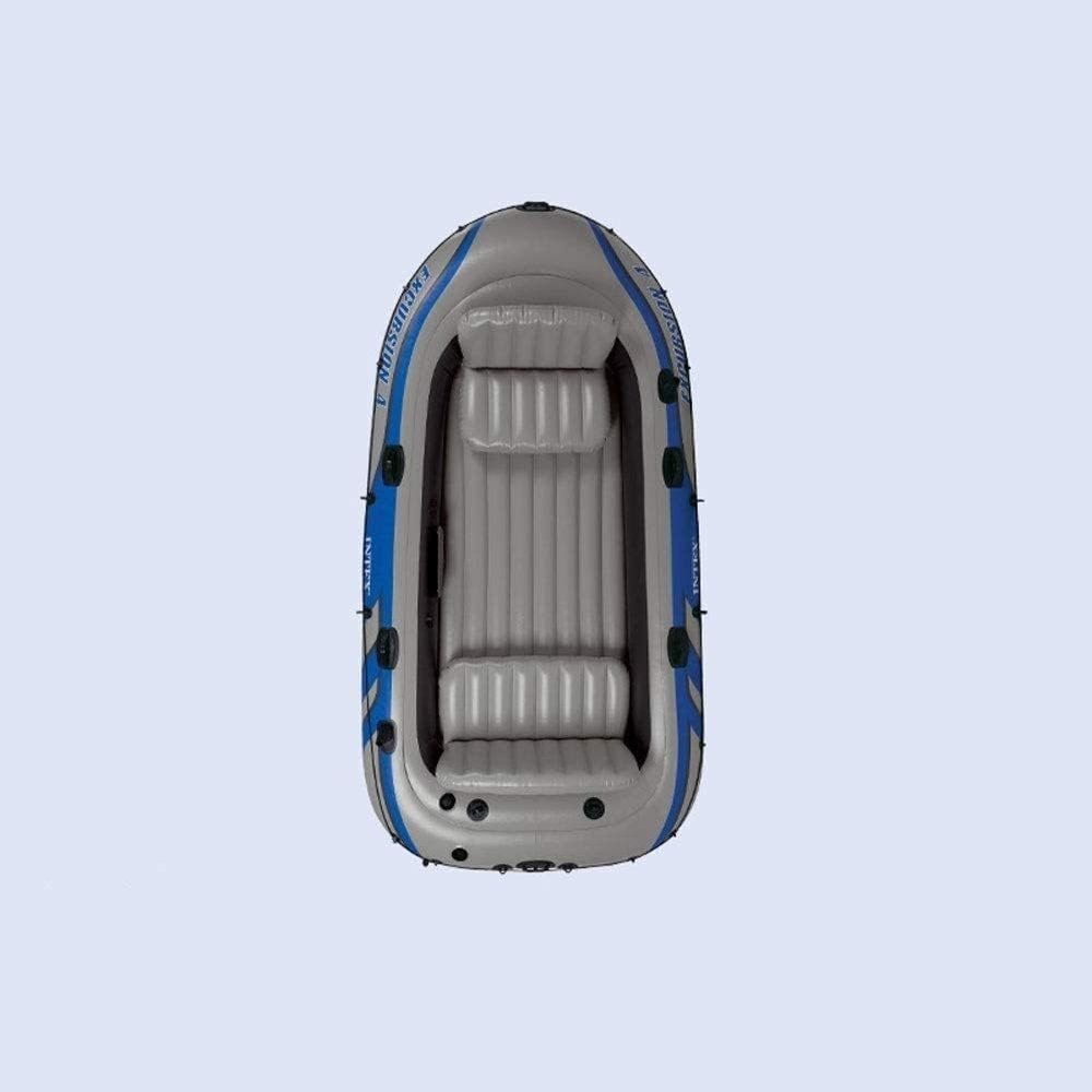 CukUJH Three Person Folding Inflatable Boat, Professional Fishing Boat, Inflatable Rowboat, Including Paddles and Pumps,