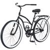 BALINGE 26 Inch Beach Cruiser Bike for Men, City Hybrid Bike Single Speed Steel Frame Commuter Bike for Women Men Senior,Height-Adjustable Leather Saddle, Black view 3