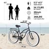 BALINGE 26 Inch Beach Cruiser Bike for Men, City Hybrid Bike Single Speed Steel Frame Commuter Bike for Women Men Senior,Height-Adjustable Leather Saddle, Black view 4
