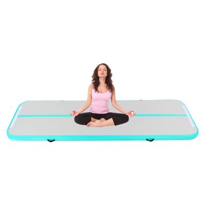 Bitodd Portable Inflatable Air Gymnastics Mat, Training Mats Gymnastics Tracks with Electric Air Pump, Multifunctional Exercise Mat for Home Use,Training Cheerleading, Yoga Water (Green)