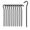 10Pcs Metal Tent Pegs with Hooks. 7 inches Durable Garden Stake Ground Anchors Awning Metal Hooks. Heavy Duty, Waterproof & rustproof, Ideal for Camping, Yard Decor, Picnic & tarp(Black) view 1