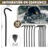 10Pcs Metal Tent Pegs with Hooks. 7 inches Durable Garden Stake Ground Anchors Awning Metal Hooks. Heavy Duty, Waterproof & rustproof, Ideal for Camping, Yard Decor, Picnic & tarp(Black) view 2