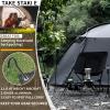 10Pcs Metal Tent Pegs with Hooks. 7 inches Durable Garden Stake Ground Anchors Awning Metal Hooks. Heavy Duty, Waterproof & rustproof, Ideal for Camping, Yard Decor, Picnic & tarp(Black) view 4