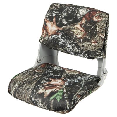 Goplus Low/High Back Boat Seats, Folding Boat Seat with Stainless Steel Screws & Aluminum Hinges, Thickened Sponge Padding, Waterproof Fishing Captain Boat Seats (1 Pack-Camo & Gray)