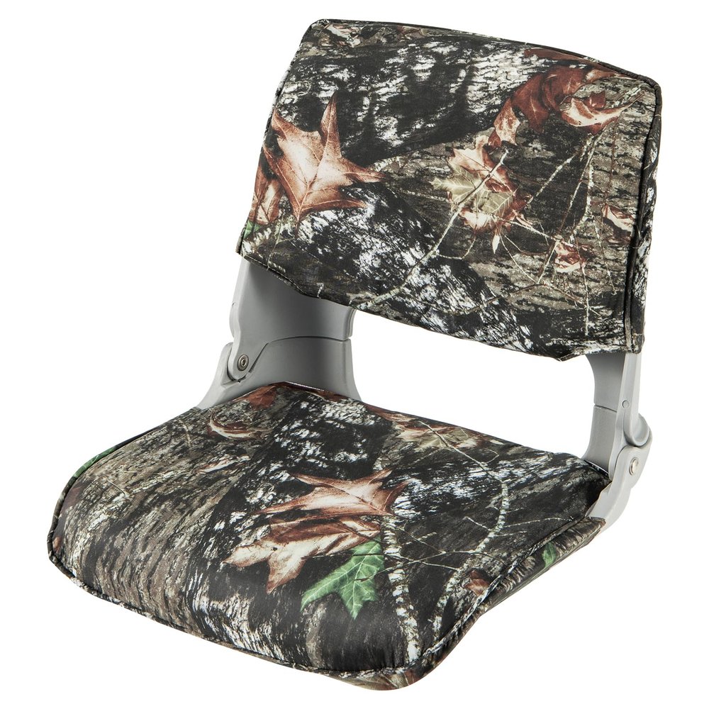 Goplus Low/High Back Boat Seats, Folding Boat Seat with Stainless Steel Screws & Aluminum Hinges, Thickened Sponge Padding, Waterproof Fishing Captain Boat Seats (1 Pack-Camo & Gray)