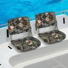 Goplus Low/High Back Boat Seats, Folding Boat Seat with Stainless Steel Screws & Aluminum Hinges, Thickened Sponge Padding, Waterproof Fishing Captain Boat Seats (1 Pack-Camo & Gray) view 2
