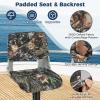 Goplus Low/High Back Boat Seats, Folding Boat Seat with Stainless Steel Screws & Aluminum Hinges, Thickened Sponge Padding, Waterproof Fishing Captain Boat Seats (1 Pack-Camo & Gray) view 3
