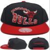 Mitchell & Ness Chicago Bulls New Crooked Path Black Red Era Snapback Hat Cap view 1