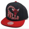 Mitchell & Ness Chicago Bulls New Crooked Path Black Red Era Snapback Hat Cap view 2