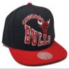 Mitchell & Ness Chicago Bulls New Crooked Path Black Red Era Snapback Hat Cap view 4