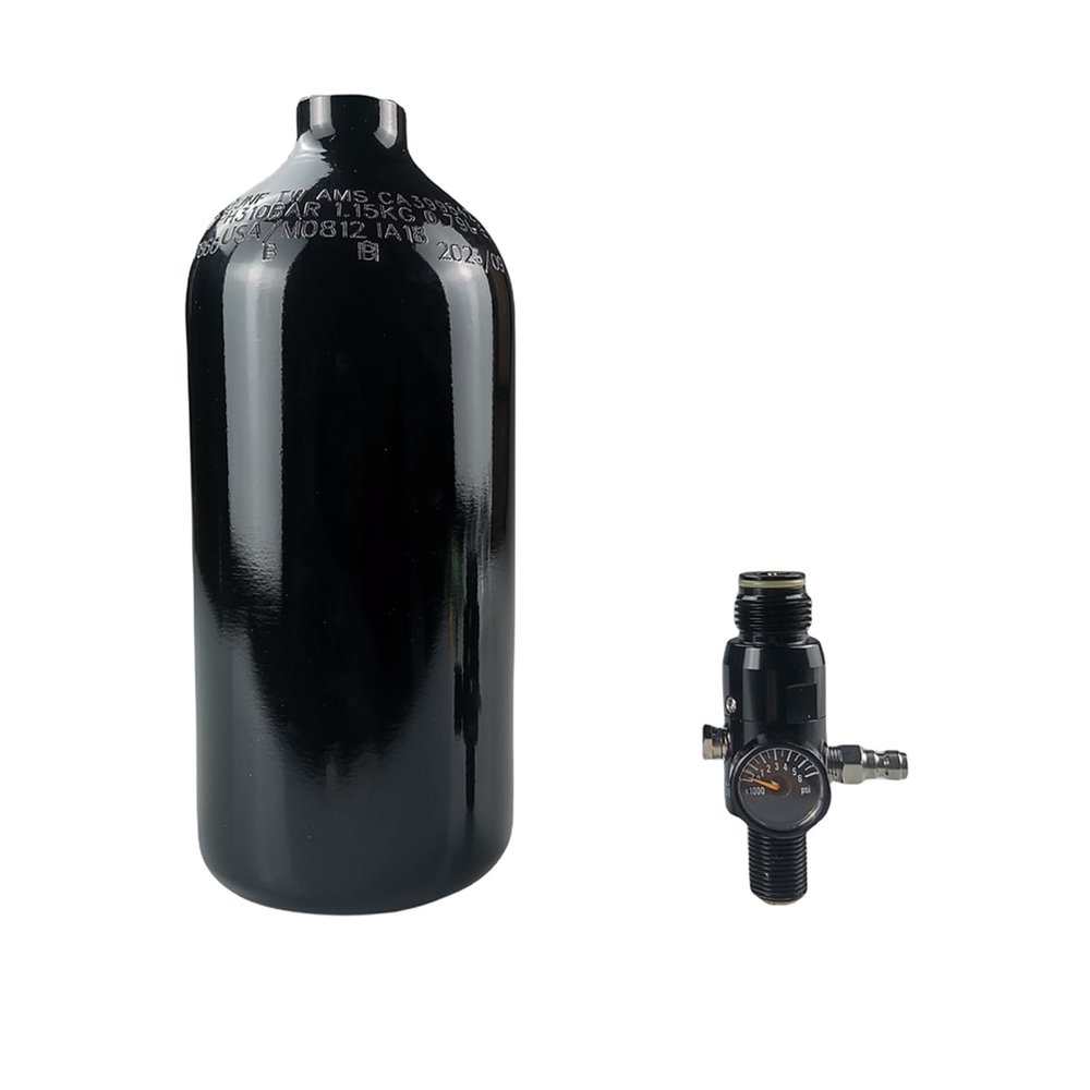 48ci Aluminum air Tank Paintball Tank hpa Tank,Paintball co2 Tank,Paintball/pcp air Tank,Compressed air Tank with 5/8-18UNF Thread 3000/800psi hpa/Paintball Regulator