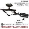 48ci Aluminum air Tank Paintball Tank hpa Tank,Paintball co2 Tank,Paintball/pcp air Tank,Compressed air Tank with 5/8-18UNF Thread 3000/800psi hpa/Paintball Regulator view 2