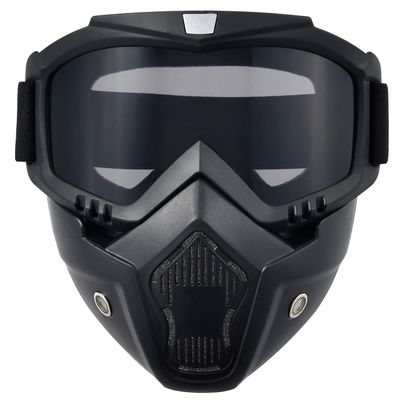 Paintball Mask,Motorcycle Helmet Riding Goggles with Removable Face Mask,Detachable Fog-Proof Warm Goggles Mouth Filter Adjustable Non-Slip Strap Vintage Bullet Fight Motocross