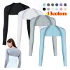 JCUIYyo One-piece Ultra-thin Shawl Arm Sleeves Long Gloves Sun Protection Hand Cover Warmer Outdoor Sports(Color:Beige), 155cm view 2
