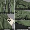 candyfouse Men's 2 in 1 Running Shorts, Quick Dry Workout Shorts with Liner, Athletic Shorts with Zip Pockets and Towel Loop Dark Green view 4