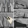 candyfouse Men's 2 in 1 Running Shorts, Quick Dry Workout Shorts with Liner, Athletic Shorts with Zip Pockets and Towel Loop Light Gray view 4