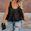 REPALY Summer Sleeveless Sequin Tank Top, Fashion Casual Basic Tees Shirt Camisole for Women(Color:Black,Size:Large) view 2