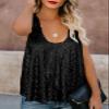 REPALY Summer Sleeveless Sequin Tank Top, Fashion Casual Basic Tees Shirt Camisole for Women(Color:Black,Size:Large) view 3