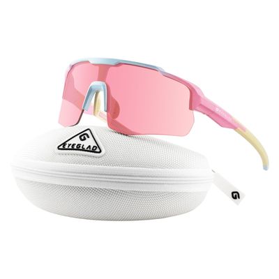 EYEGLAD MOTIONVIEW Sports Sunglasses Outdoor HD High Contrast UV400 Running Baseball Softball Sports Eco-friendly (Bubblegum Pink)