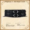 PEKVU Medieval Viking Wide Belt Faux Leather Armor Knight Corset Belt for LARP Christmas Gifts Costume (Black-B) view 2