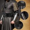 PEKVU Medieval Viking Wide Belt Faux Leather Armor Knight Corset Belt for LARP Christmas Gifts Costume (Black-B) view 4