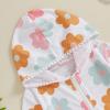 MAYUMMPY Kids Girl Swim Cover Up Swimsuit Zipper Beach Pool Bathing Suit Hoodie Dress Terry Coverup Swimwear (Floral Multicolor, 4-5T) view 2