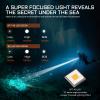 ACEBEAM D20 2200 High Lumens Dive Light Rechargeable, 200 Meters Underwater Depth Scuba Diving Flashlight, 500 Meters Beam Distance Diving Light, 3 Mode Scuba Dive Safety Light for Diving, Searching view 4