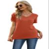 RUBZOOF Women's Short Sleeve Pajama Sets with Pockets Casual V Neck 2 Piece Lounge Sets Caramel S view 4