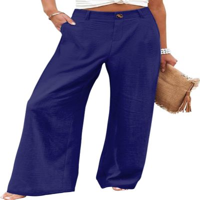 Bbkkuck Womens Wide Leg Work Palazzo Pants High Waisted Button Down Business Casual Trousers with Pockets