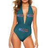 Custom Bikini Set Swimsuits for Girl,Personalized Gift Womens Sexy Cute One Piece Bikini Set with Your Own Design Blue Green S view 2