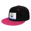 MULIHU Flag of Pismo Beach, California Snapback Hat Flat Bill Hat Baseball Cap for Men Women Flat Brim Hats Pink view 1