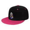 Vintage Skeleton with Coffin and Scythe Snapback Hat Flat Bill Hat Baseball Cap for Men Women Flat Brim Hats Pink view 1