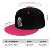 Vintage Skeleton with Coffin and Scythe Snapback Hat Flat Bill Hat Baseball Cap for Men Women Flat Brim Hats Pink view 4