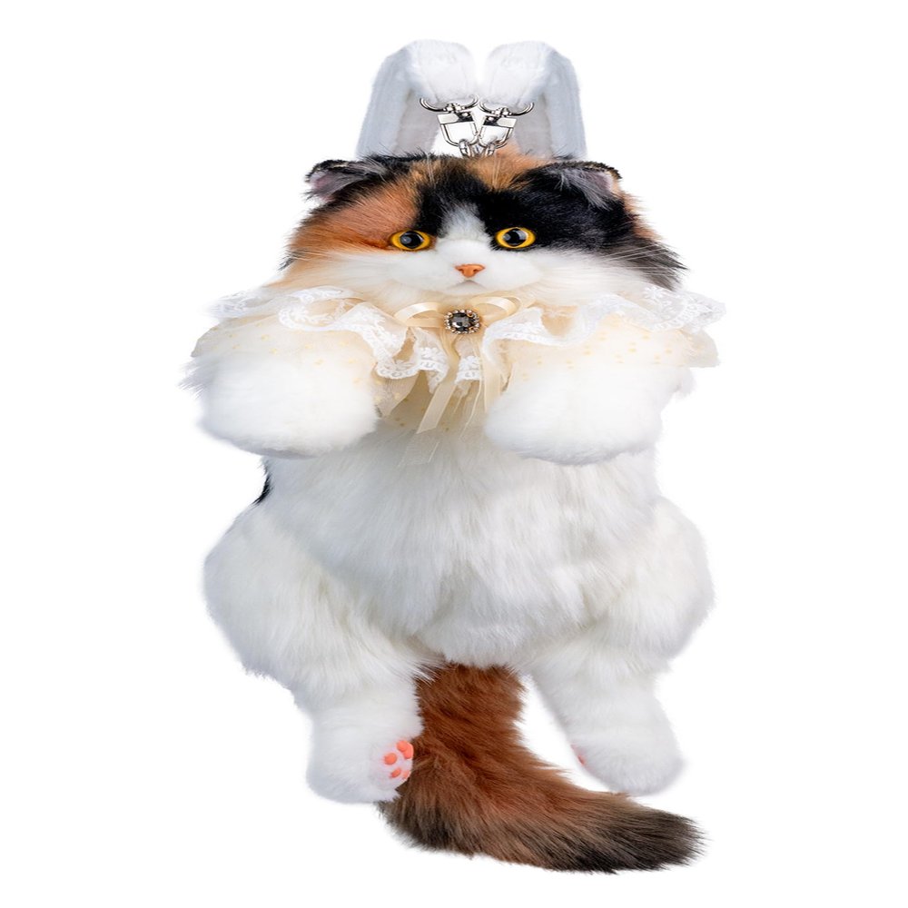 Chongker Cat Shaped Backpack - Handcrafted Stuffed Animals Plush Bag with Adjustable Shoulder, Crossbody, and Handbag Straps (Dark Calico Backpack)