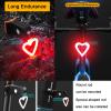 YUERWOVER Rechargeable Bike Tail Light LED Bicycle Rear Light Cycling Night Essential Bright Seat Back Safety Lamp Heart Shape 5 Modes Warning Waterproof Flash MTB Light for Men Women Kids(Heart) view 3